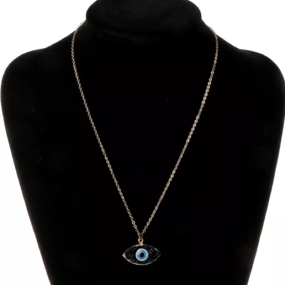 Evil Eye Druzy Necklace. - Picture 6 of 8